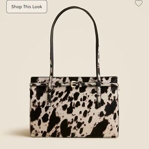 J. Crew Edie structured shoulder bag in cow-print calf hair